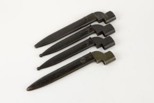 4 No 9 Mk 1 knife/spike bayonets, all in scabbards and GC £60-80
