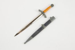 A miniature Third Reich 1st pattern Luftwaffe officer's dagger, blade 6¼", with grey metal hilt