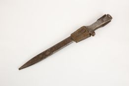 An Imperial German M88/98 all steel ersatz bayonet, 12¼" blade, stepped muzzle ring, in its scabbard