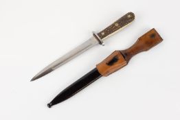 A scarce Third Reich Luftwaffe Forestry Section sidearm, blade 8" by Waffen Loesche Berlin and