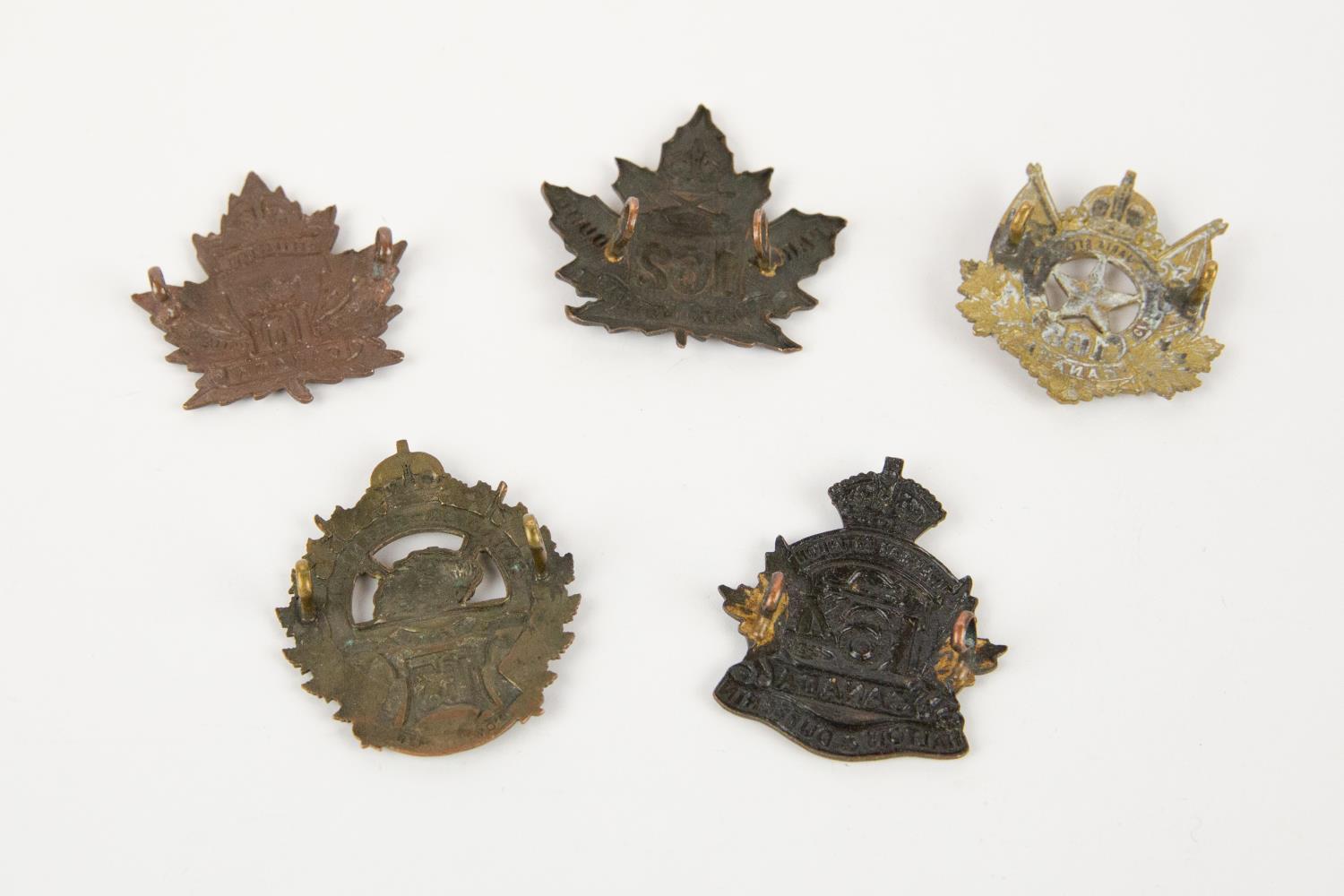 5 WWI CEF Infantry cap badges: 161st, 162nd, 163rd, 164th, and 165th. GC £100-120 - Image 2 of 2