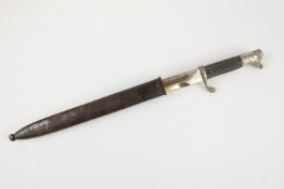 A Third Reich period German parade bayonet, plated blade 9¾" with post 1941 Eickhorn mark, plated