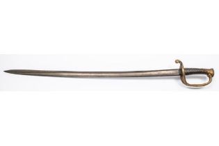 A 19th century French Infantry officer's sword, blade 30", the back edge marked "Mre Imple de Chatt.