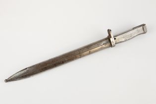 A WWI German Ersatz bayonet, fullered blade 12"; all steel hilt with oil hole and split muzzle ring,