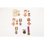 A small collection of Nursing related medals and badges: British Red Cross War Service 1914-18, EF