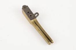A .44" double cavity brass bullet mould for Colt Army percussion revolver, marked "Colts Patent". GC