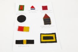 8 WW1 British felt formation badges, all appear removed from uniform £80-150
