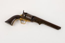 A 6 shot .36" Colt Model 1851 Navy percussion revolver, number 167508 (1863) on all parts, with "U.S