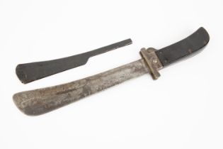 A WWII US Army Air Force Camillus folding survival machete, with black synthetic grips, steel