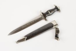 A good Third Reich SS dagger, the blade with RZM mark over "941/37/SS", the hilt with nickel