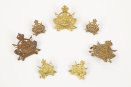 CEF Cyclist badges: brass cap and pair collars of Canadian Corps Cyclist Bn, by Tiptaft; similar