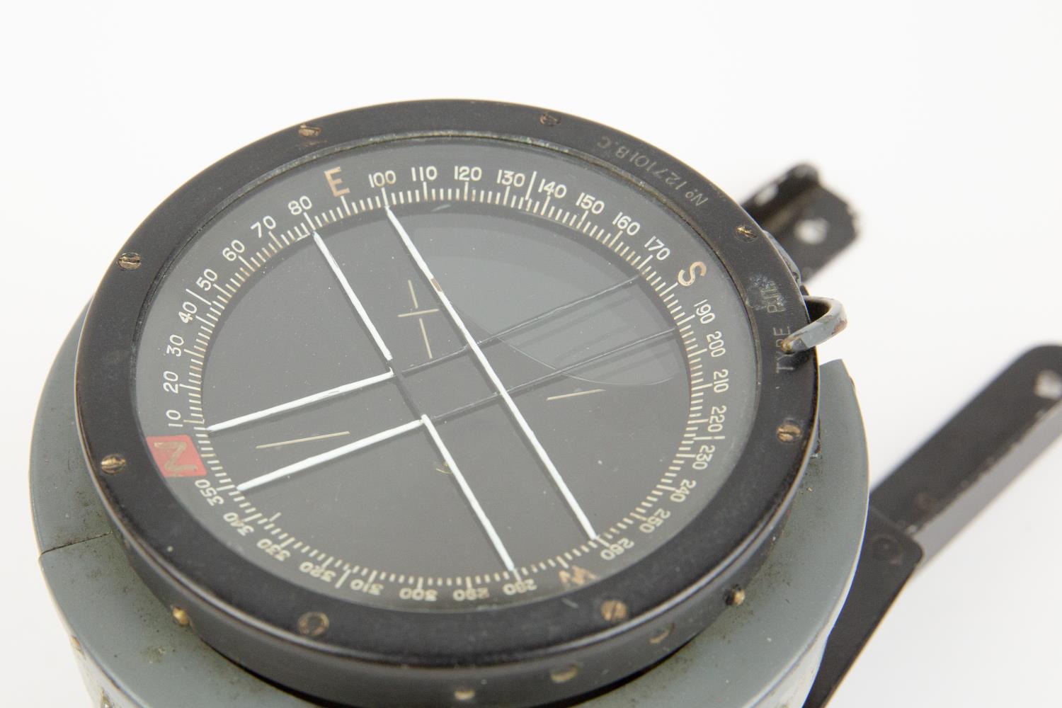 A WWII Type P11 Naval compass, with mounting bracket. GC £30-40 - Image 2 of 2