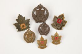 WWI CEF Railway Troops badges: 8th Bn cap badge by Gaunt, 10th Bn cap and pair matching collar