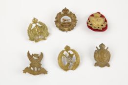 6 WWI New Zealand Reinforcements cap badges, of the 27th, 28th, 29th, 30th, 31st and 32nd
