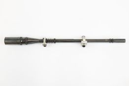 An all metal J Unertl 20x40 telescopic rifle sight, with aluminium barrel clamps and screw in lens