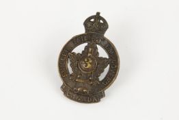 A WWI CEF cap badge of No 3 Section Skilled Railway Employees, by Gaunt. GC, the lugs replaced. £