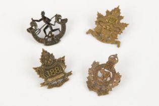 4 WWI CEF Infantry cap badges: 181st, 188th by Tiptaft, 190th by Birks, and 191st. GC £120-150