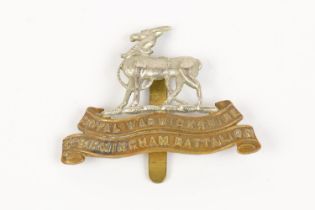WWI "Kitchener's Army" cap badge of the 3rd Birmingham Battalion the Royal Warwickshire Regt. GC £