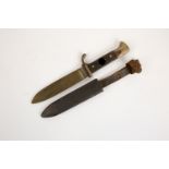 A Third Reich Hitler Youth Knife, Fahrtenmesser, the blade having no motto, maker's mark of a