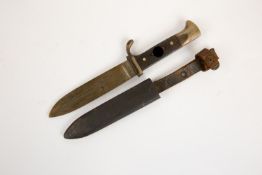 A Third Reich Hitler Youth Knife, Fahrtenmesser, the blade having no motto, maker's mark of a