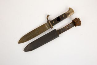 A Third Reich Hitler Youth Knife, Fahrtenmesser, the blade having no motto, maker's mark of a