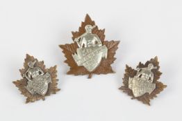 CEF 4th Labour Bn cap badge and matching pair of collar badges. GC (3) £80-150