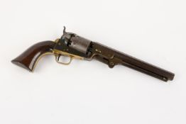 A rare "WD" marked 6 shot .36" Colt Model 1851 Navy percussion revolver, number 24302 (1853) on