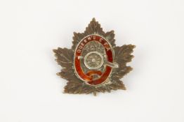 A scarce WWI CEF cap badge of the 46th (Queen's University) Overseas Field Battery Canadian Field