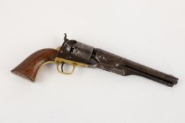 A 6 shot .36" Colt Model 1861 round barrelled Navy percussion revolver, number 30130 (1867), with "