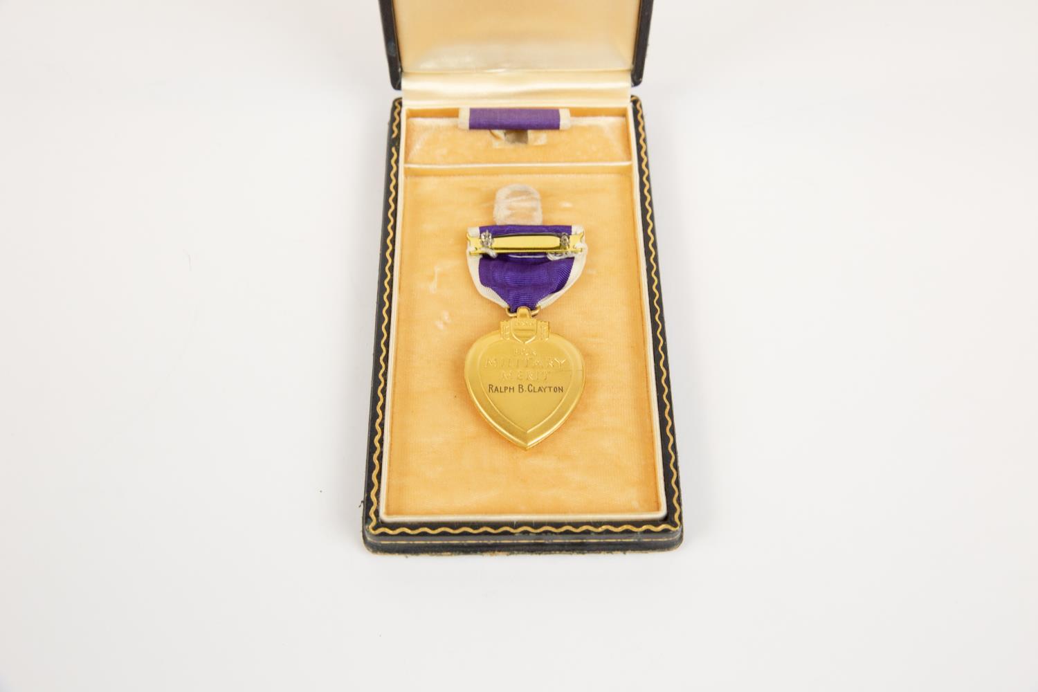 USA Purple Heart award in original case with riband brooch, (impressed Ralph B. Clayton), GVF, - Image 2 of 3