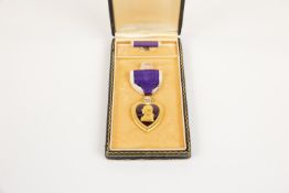 USA Purple Heart award in original case with riband brooch, (impressed Ralph B. Clayton), GVF,