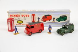 Dinky Toys Gift Set 'Post Office services' 299. Comprising Morris J van in red with black roof