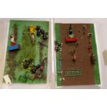 2 well made Diorama. 'Hay Making' and 'Plough Teams & Drilling'. Both using Britains etc Figures and