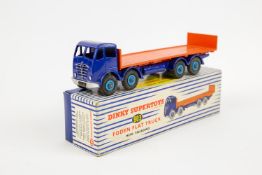 Dinky Supertoys Foden Flat Truck with tailboard (903). Violet blue cab and chassis with orange