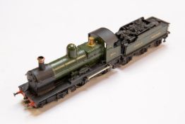 A fine quality white metal 2-rail electric Great Western outside-frame 4-4-0 Tender Locomotive. RN