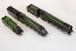 3 Hornby Dublo 3-rail locomotives. An LNER Class N2 0-6-2T, 9596, in green livery. Plus 2 4-6-2