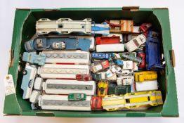 80+ die cast models of various makes. Includes mainly Corgi and Dinky. Many have been repainted, had