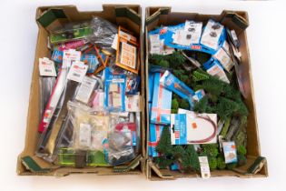 Quantity of mainly OO and N gauge model railway accessories, Kits, buildings, track, scenary, motors