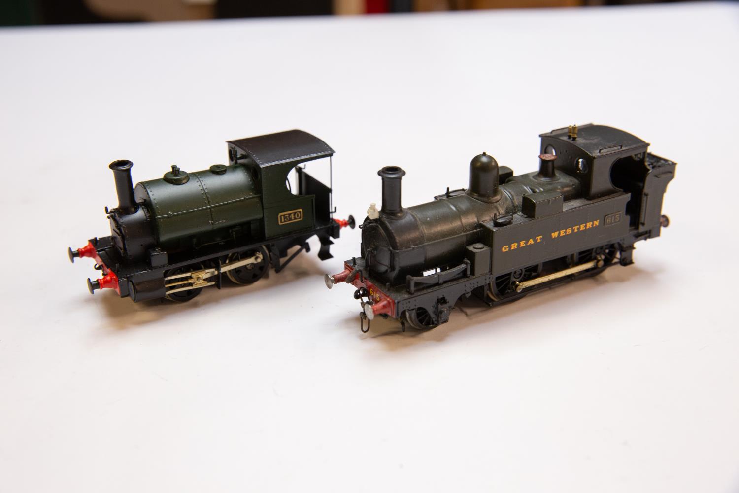 2 fine quality brass 00 gauge 2-rail electric Great Western Locomotives. An 0-4-0 Saddle Tank, '