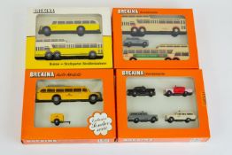 4 Brekina 1:87 Ho scale plastic model vehicle sets. Lot includes No.9003, 9004, 9005, 5051. 3