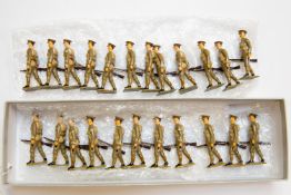 A quantity of very nicely restored and detailed Britains WW1 Infantry, in field service uniforms and