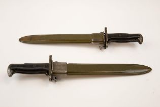 A WWII Garand bayonet, blade 9¾" dated 1942; another similar, both VGC (2) £100-120