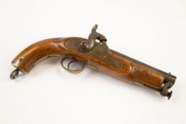 A .56" 1839 pattern percussion Sea Service or Coast Guard belt pistol, the 6" barrel bearing Tower