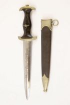 A Third Reich 1933 model SS dagger, by Robert Klaas, Solingen, with nickel silver mounts, the