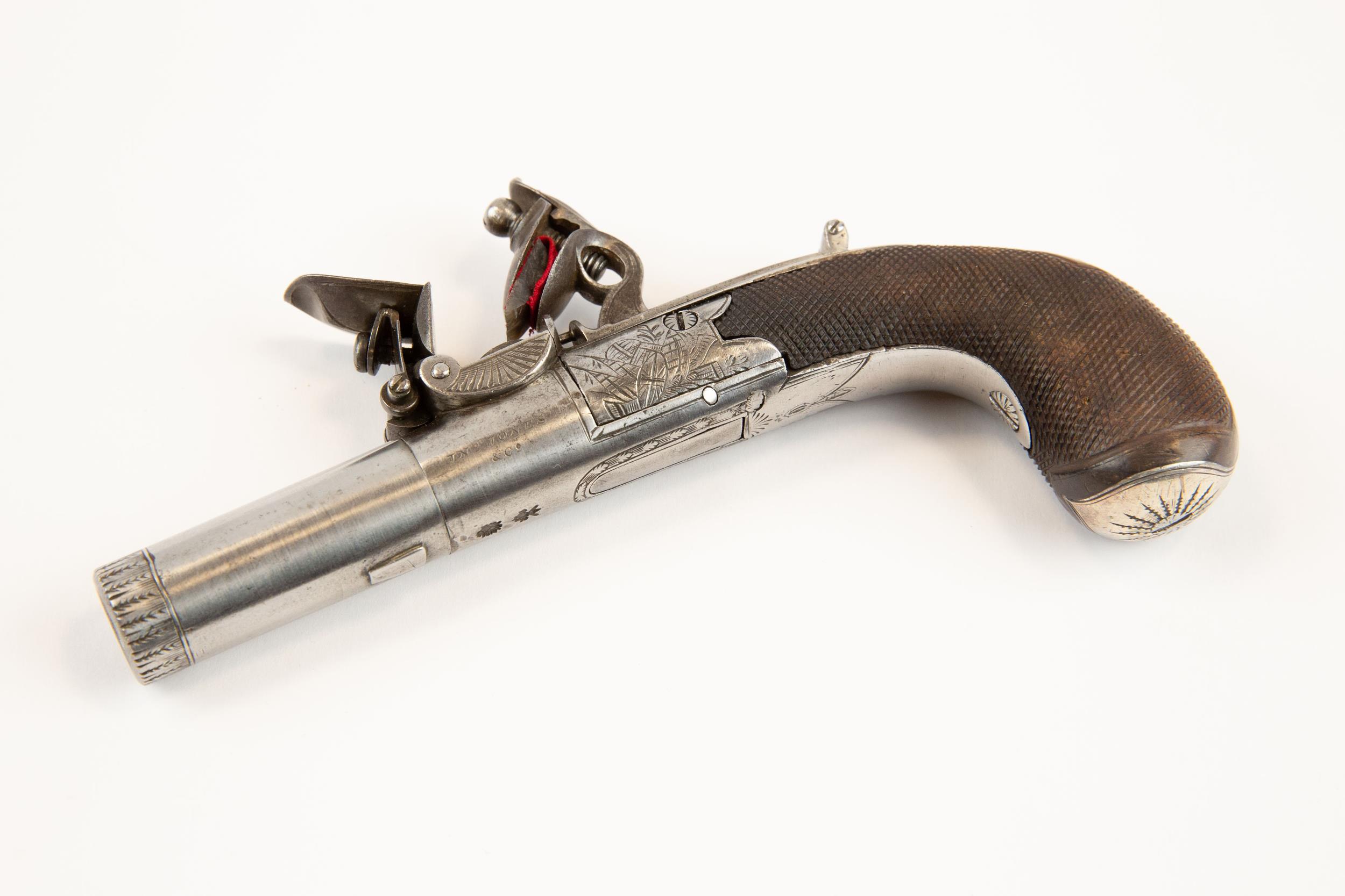 A good quality 36 bore flintlock boxlock pocket pistol, by John Jones, London, c 1820, turn off - Image 2 of 2