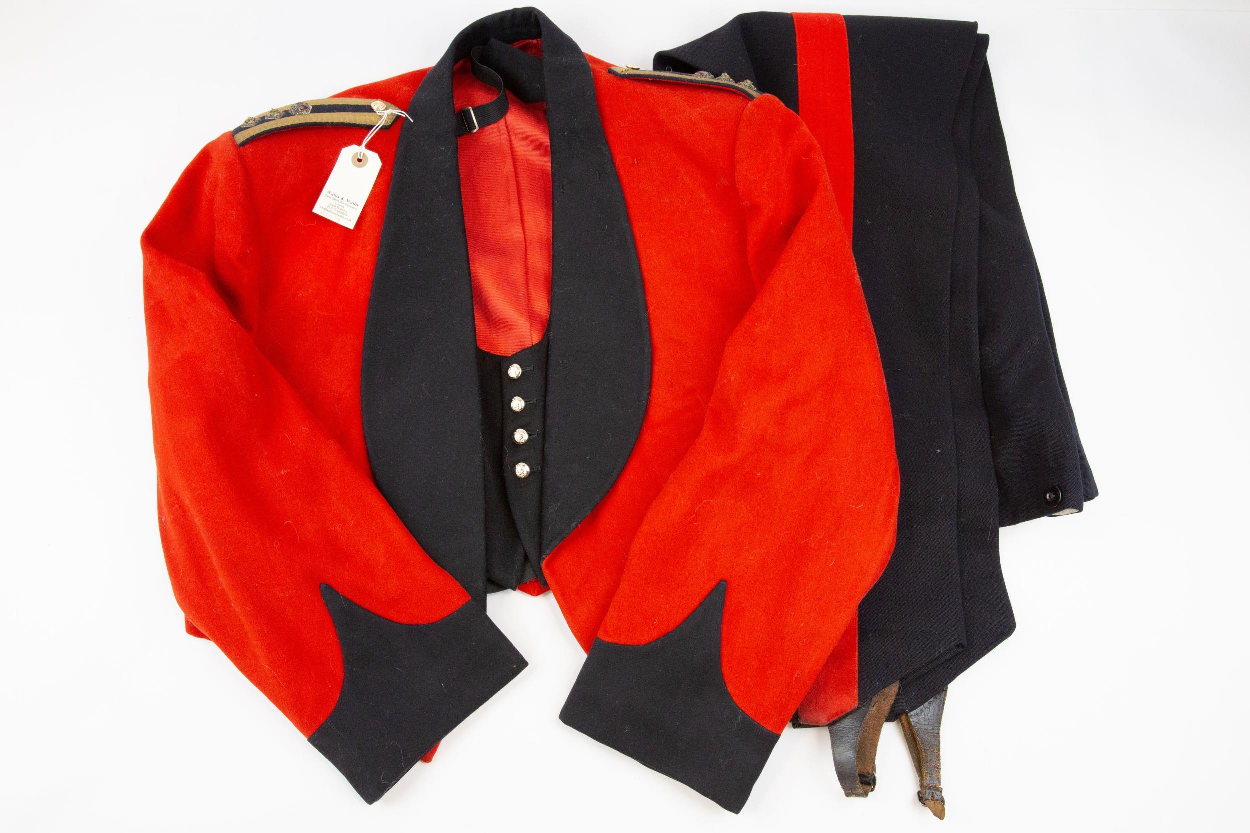 An ERII scarlet mess jacket, trousers, and waistcoat of a Colonel of the General Staff. Near VGC £