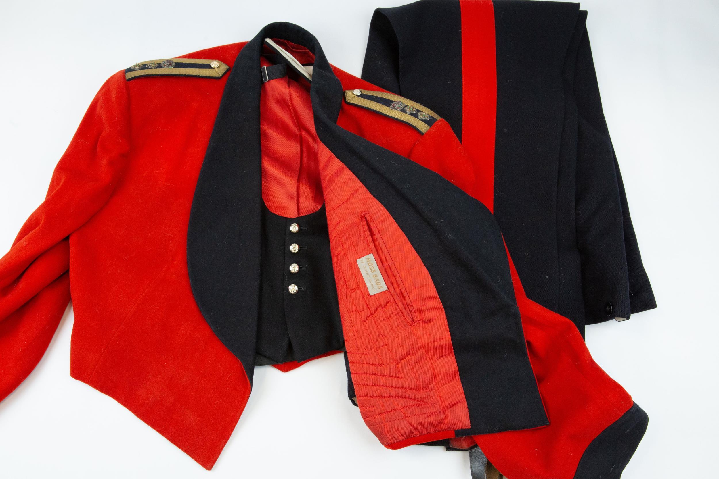 An ERII scarlet mess jacket, trousers, and waistcoat of a Colonel of the General Staff. Near VGC £ - Image 2 of 3