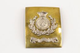 A pre 1864 officer's rectangular Shoulder Belt Plate of the 93rd (Sutherland Highlanders) Regiment