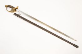A Prussian Infantry officer's 1889 pattern sword, double fullered blade 34", by Alex Coppel,