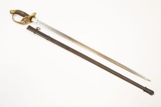 A Prussian Infantry officer's 1889 pattern sword, double fullered blade 34", by Alex Coppel,